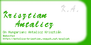krisztian antalicz business card