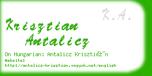 krisztian antalicz business card